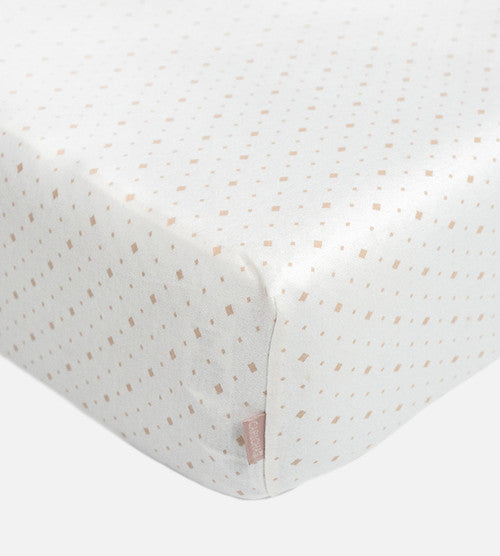 Bamboo Crib Sheets - Diamond Dreamy White