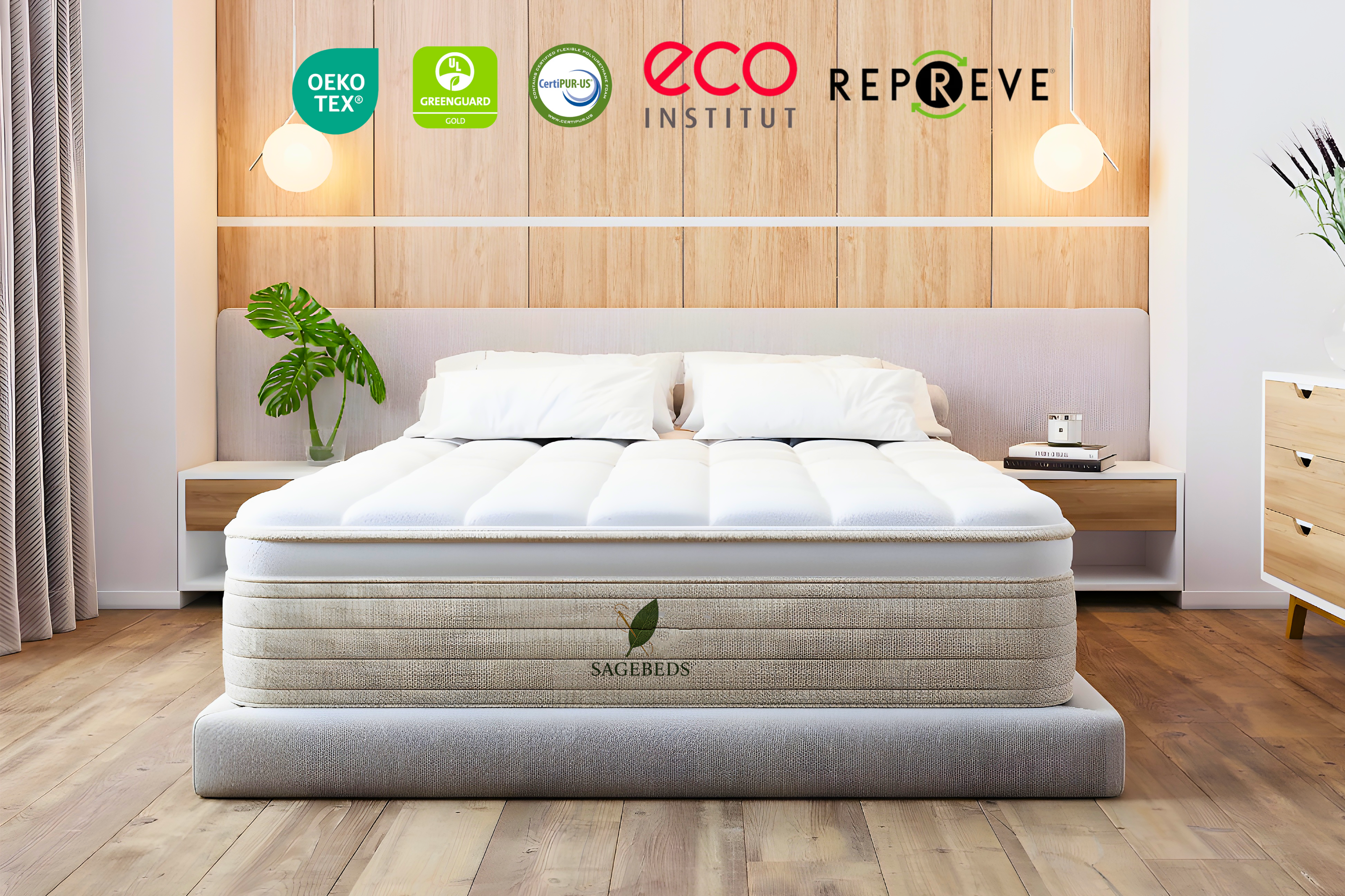 Sage Natural Hybrid Latex & Wool Comfort Mattress - Thumbnail 4