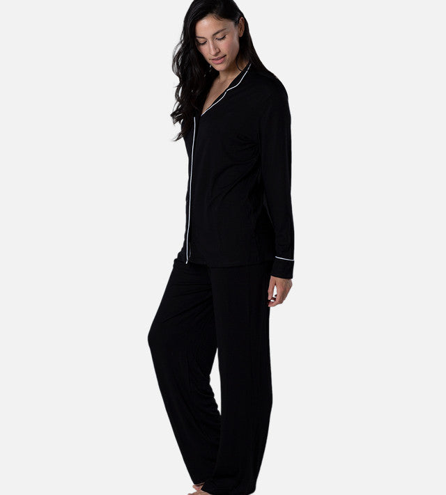 Cariloha Women Sleepwear Set Long Sleeves & Pants Black