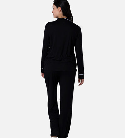 Cariloha Women Sleepwear Set Long Sleeves & Pants Black