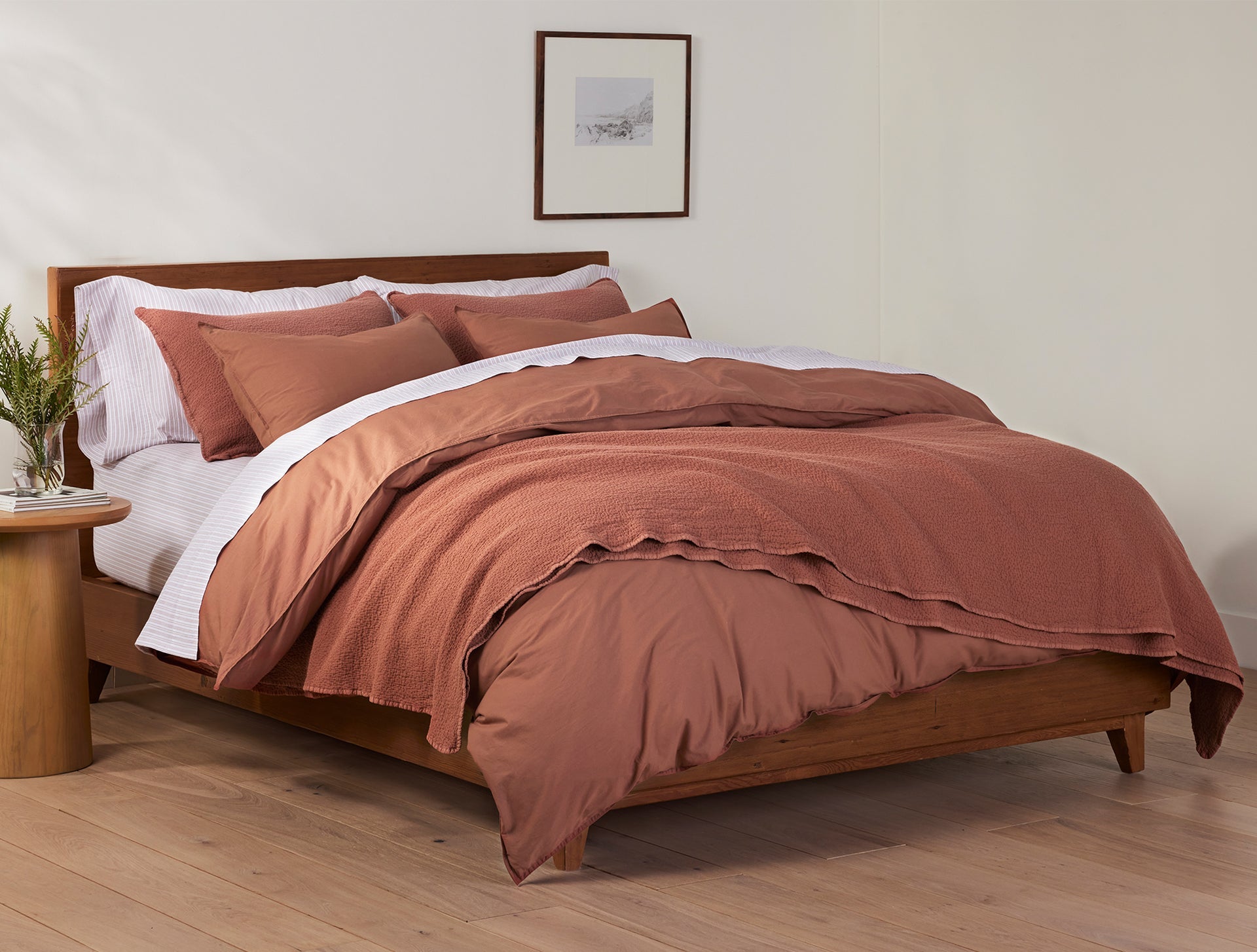 Coyuchi Crinkled Percale Duvet Cover