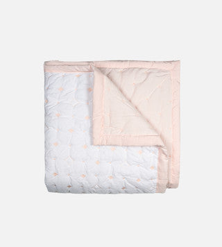 Bamboo Percale Quilt - Diamond Dreamy White