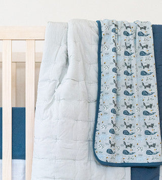 Bamboo Receiving Blanket - Whale Hush Gray