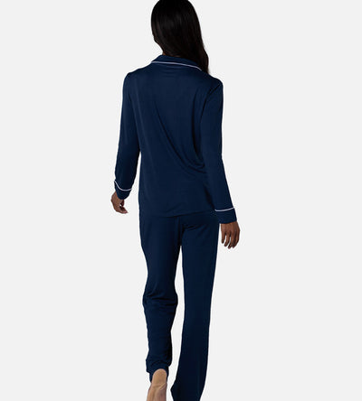 Cariloha Women Sleepwear Set Long Sleeves & Pants Nightfall Navy