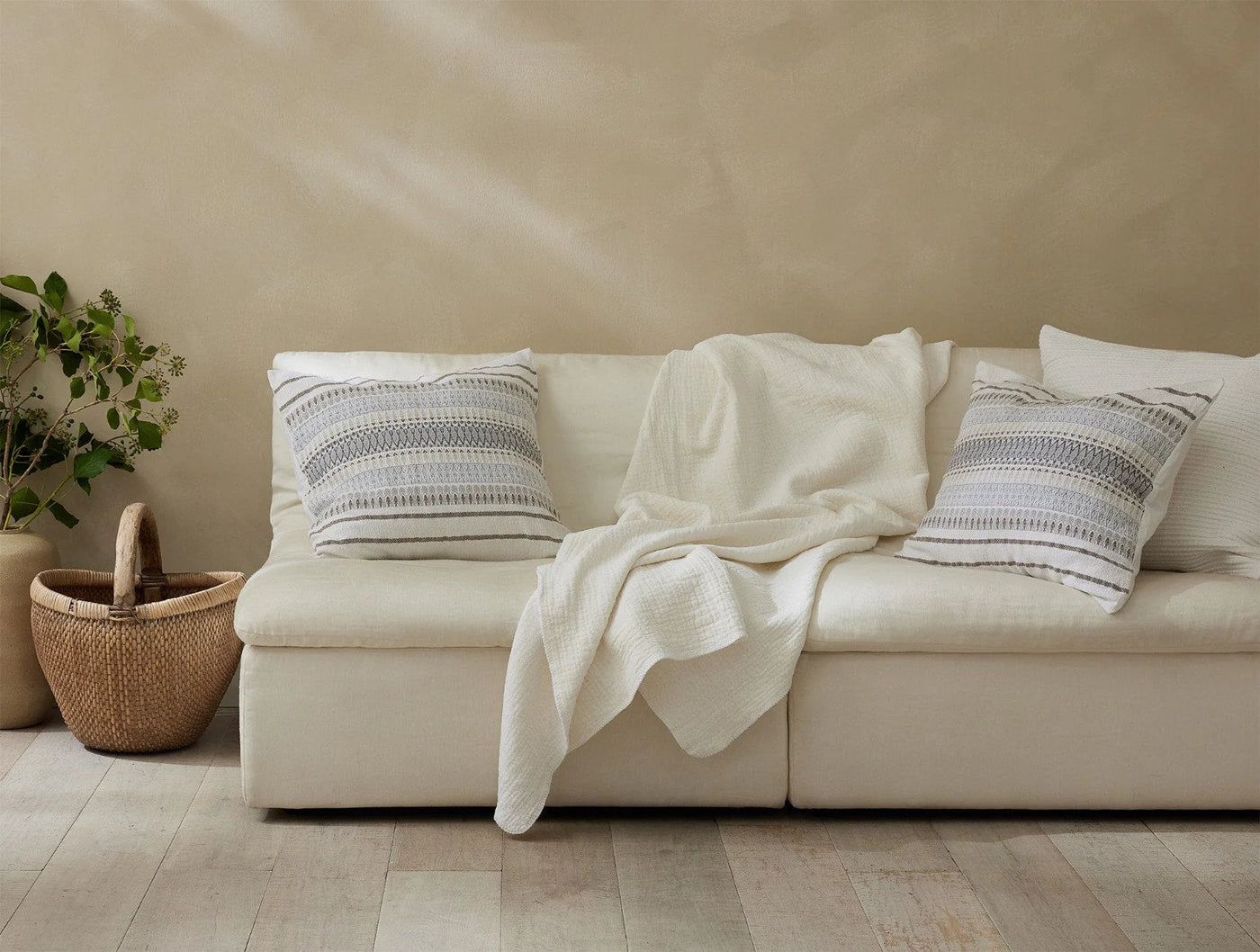 Coyuchi Lost Coast Decorative Organic Pillow Cover