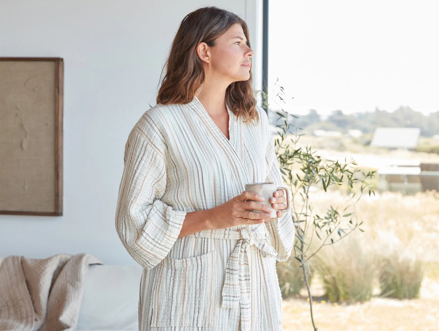 Coyuchi Women's Matelassé Organic Robe