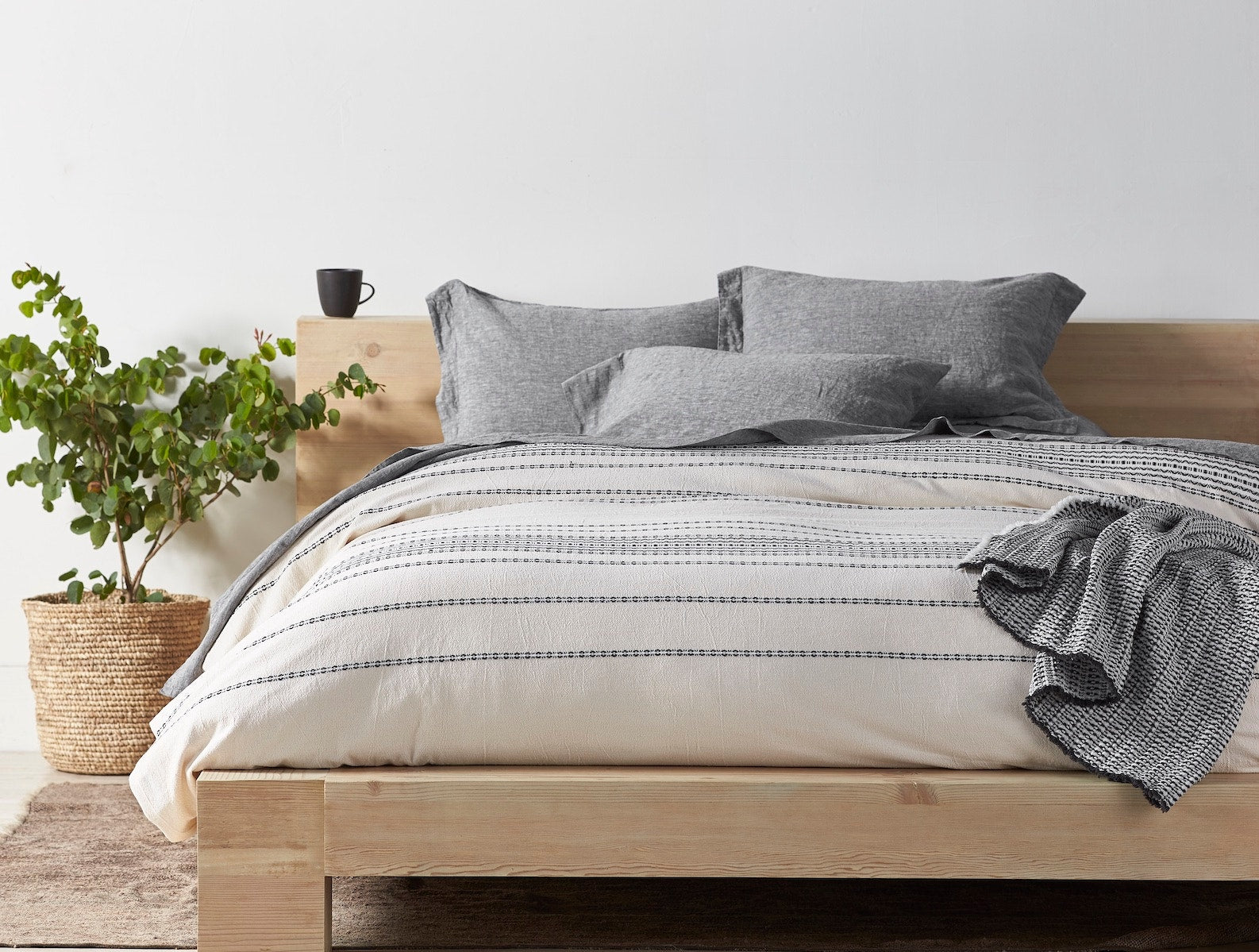 Rippled Stripe Organic Duvet Cover - Thumbnail 2